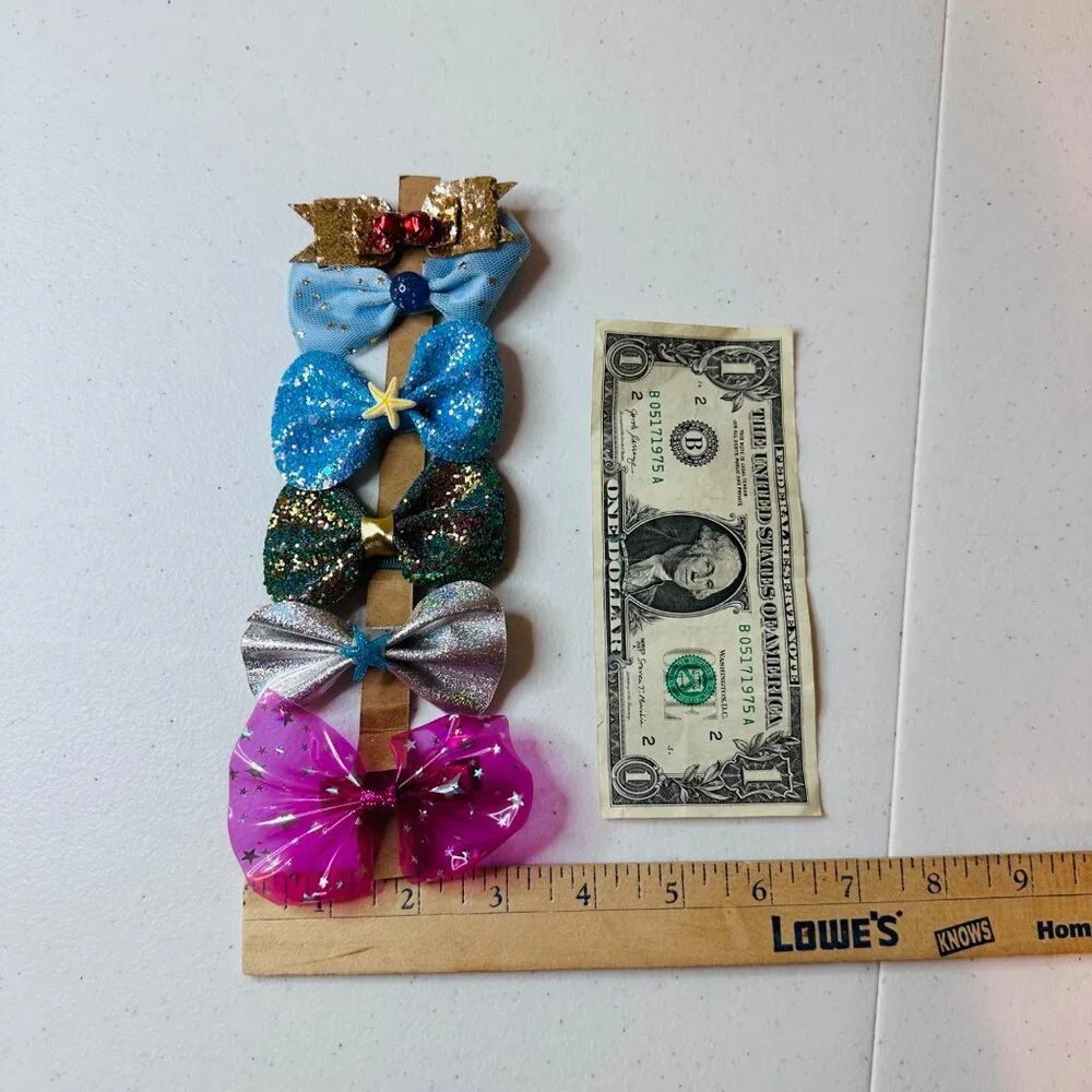 Set Of 6 Sparkle Hair Bows Clips For Girls Baby Hair Bows Baby Hair Clips